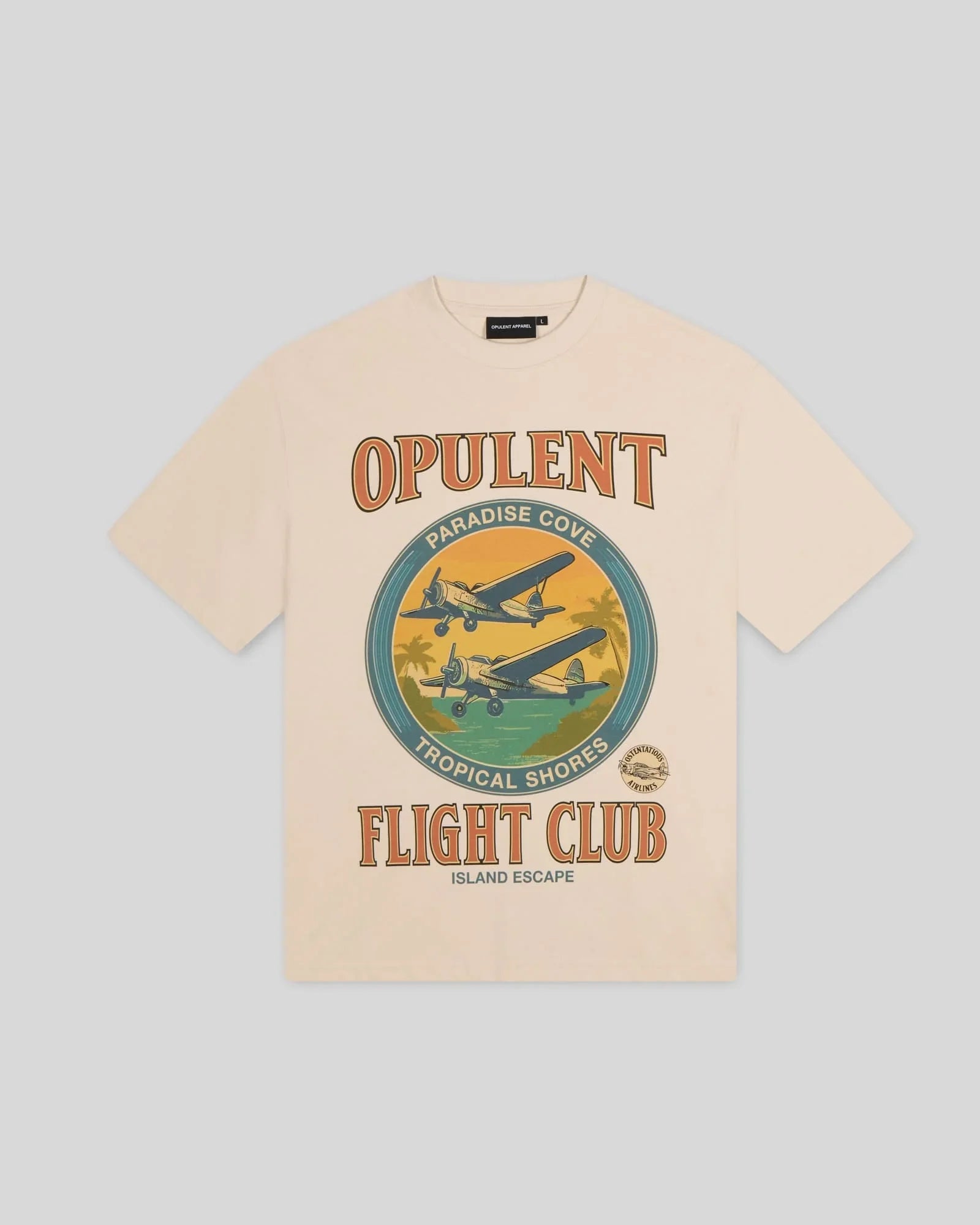 Flight Club T-Shirt - Beige Opulent Apparel