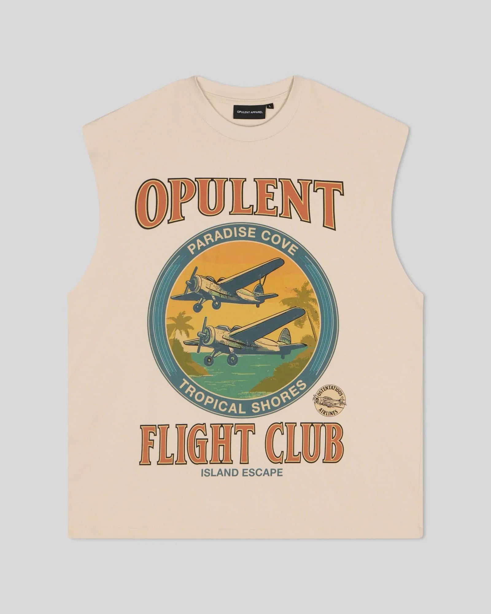 Flight Club Sleeveless T-Shirt - Beige opulentappareluk