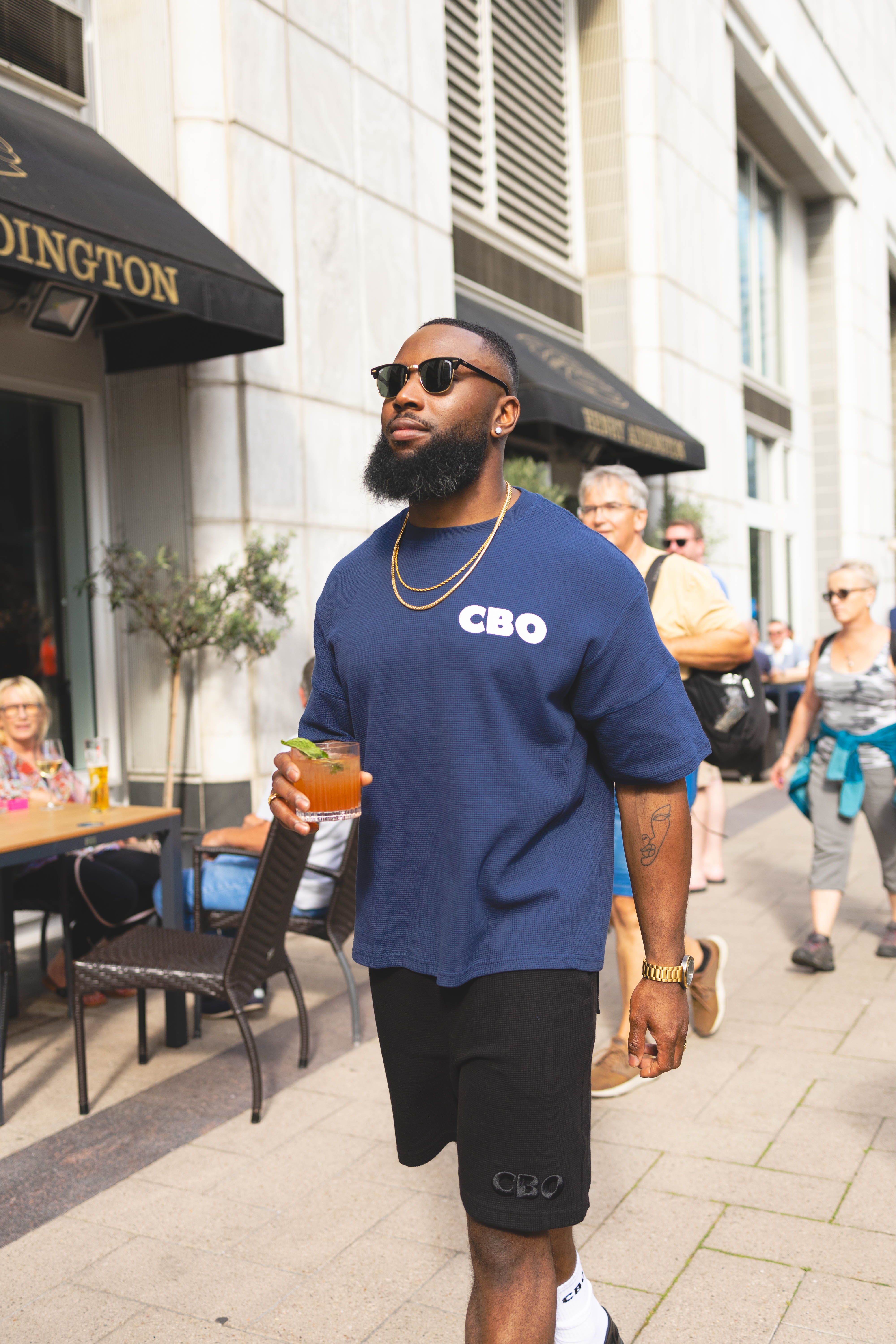 CBO Waffle Knit T-Shirt - Navy Opulent Apparel