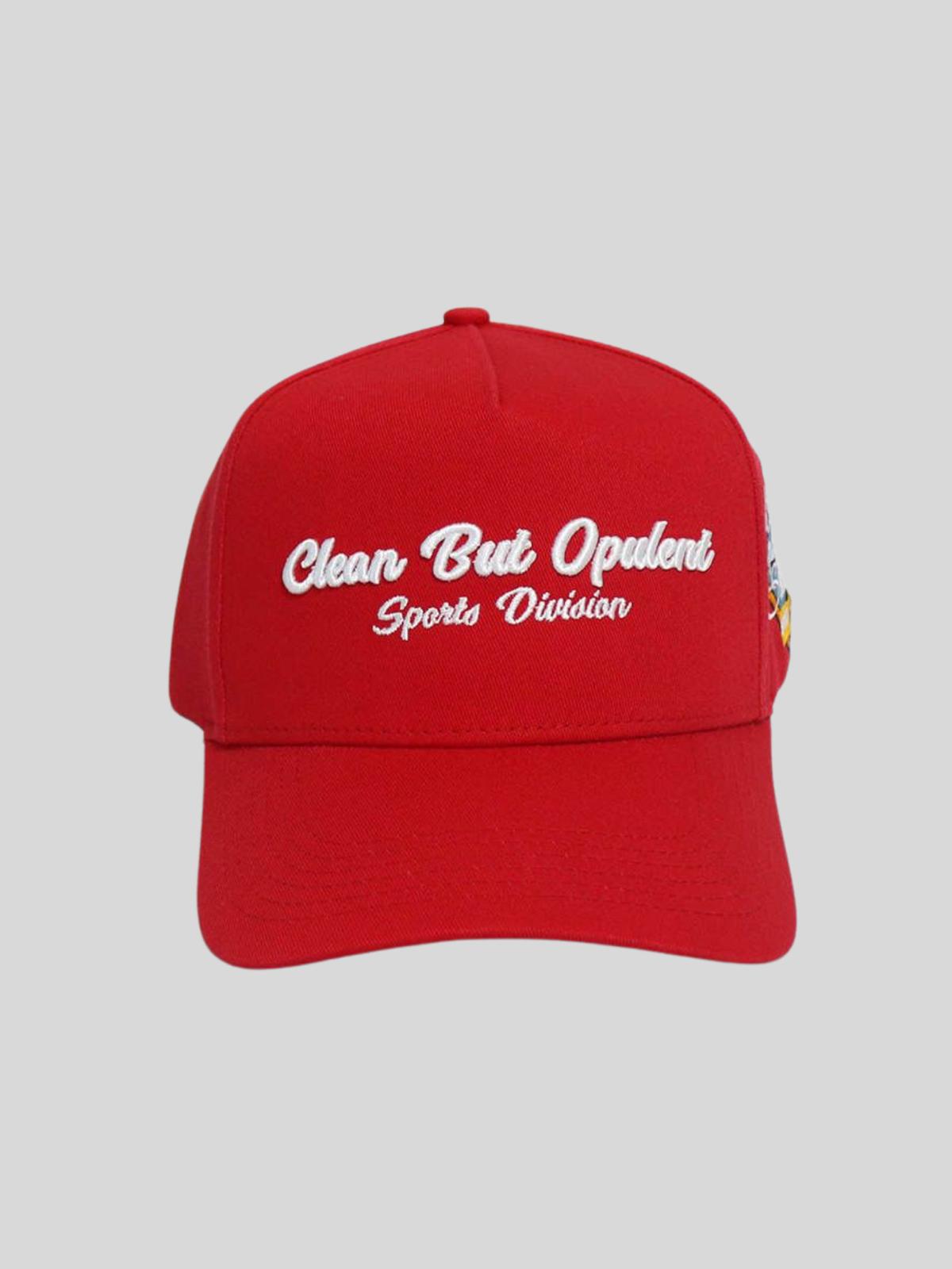 CBO Sports Division Baseball Cap - Red Opulent Apparel