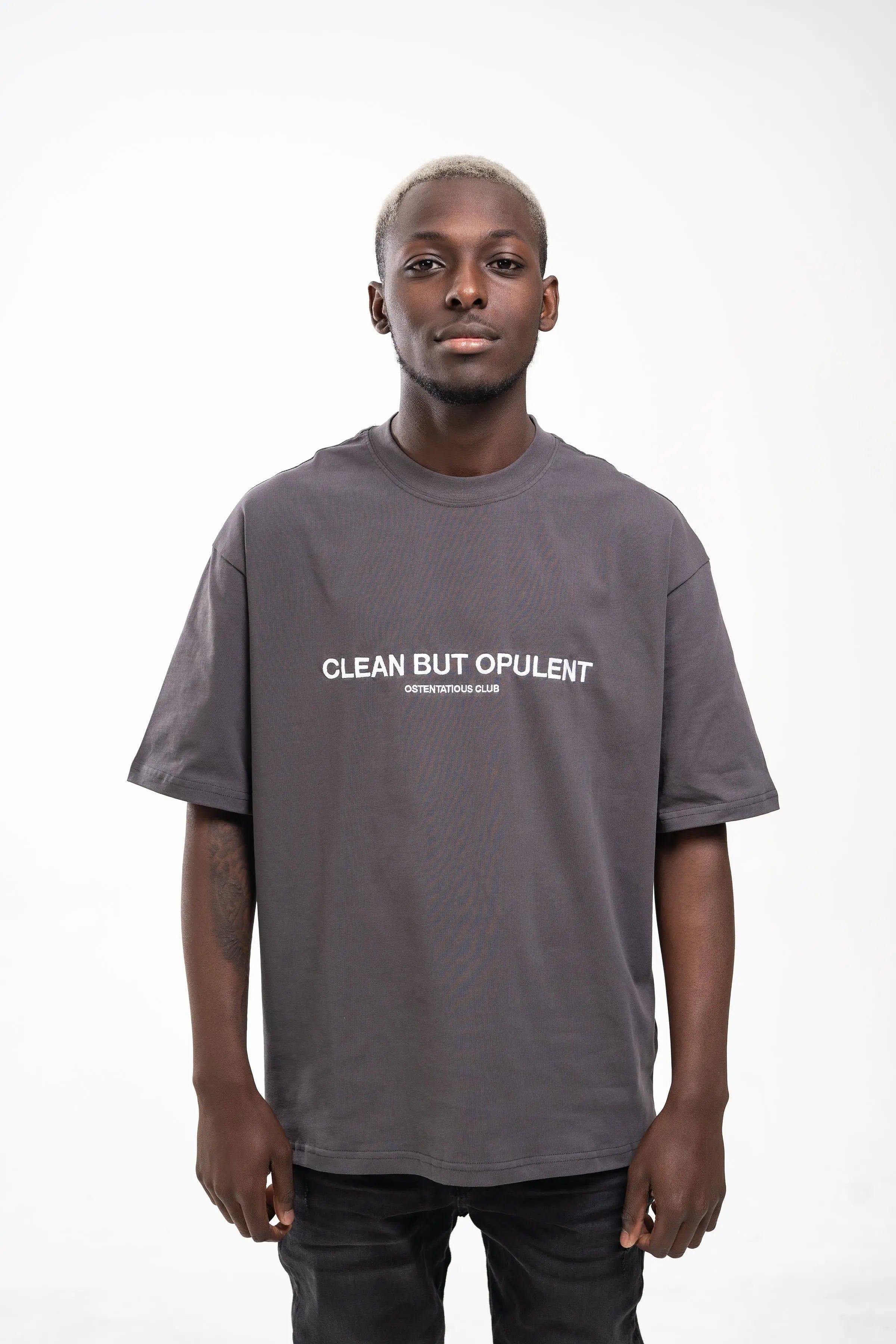 CBO Oversized T Shirt - Charcoal Opulent Apparel