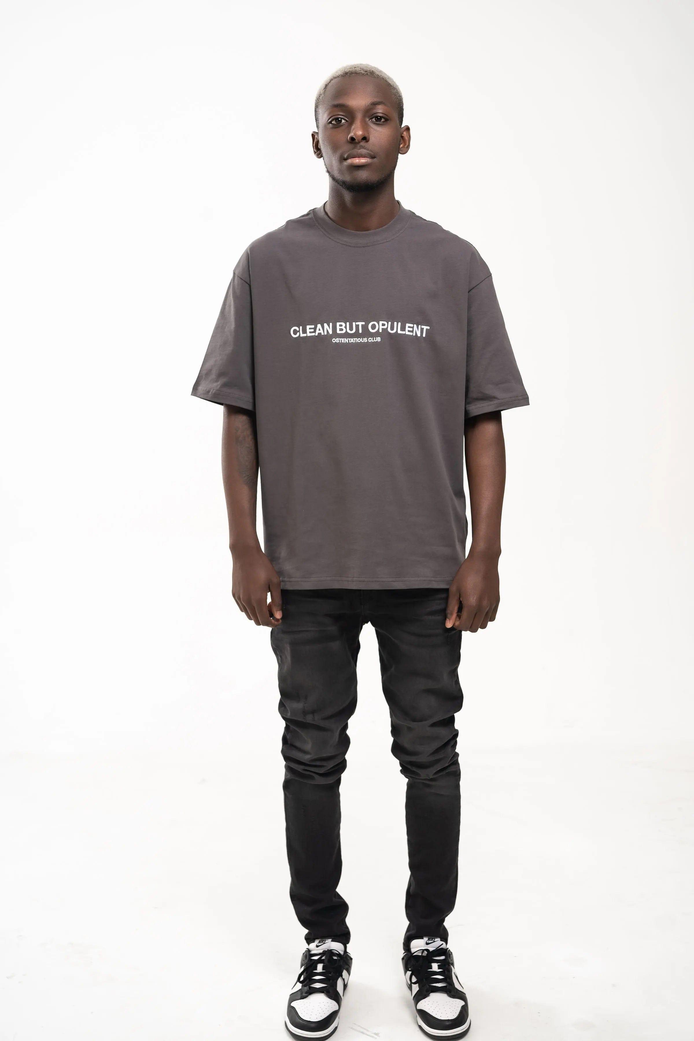 CBO Oversized T Shirt - Charcoal Opulent Apparel